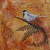 'Chickadee and Fern' 12"x12"x1.5"Acrylic/mixed media on gallery wrapped canvas with painted sides.  $100